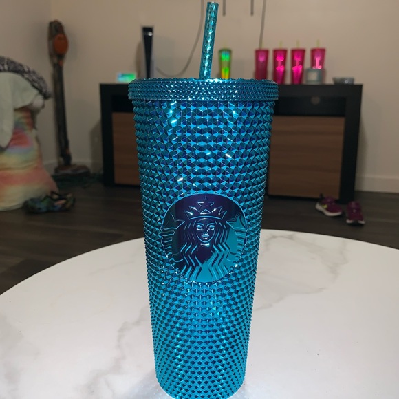 Starbucks Kitchen Starbucks Venti Chrome Teal Blue Tumbler Poshmark